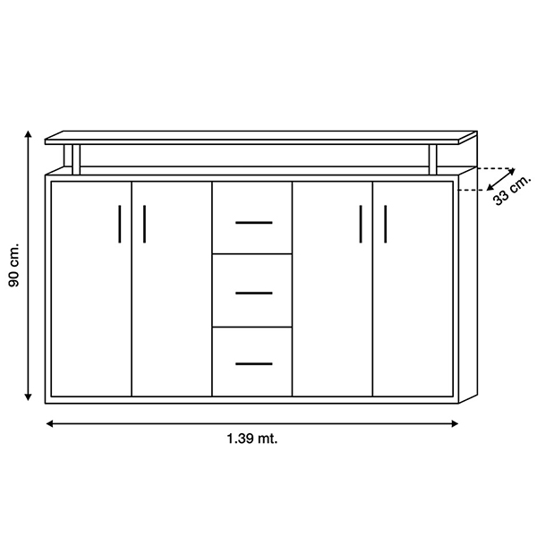 Mueble Modular Comoda Drift Gris