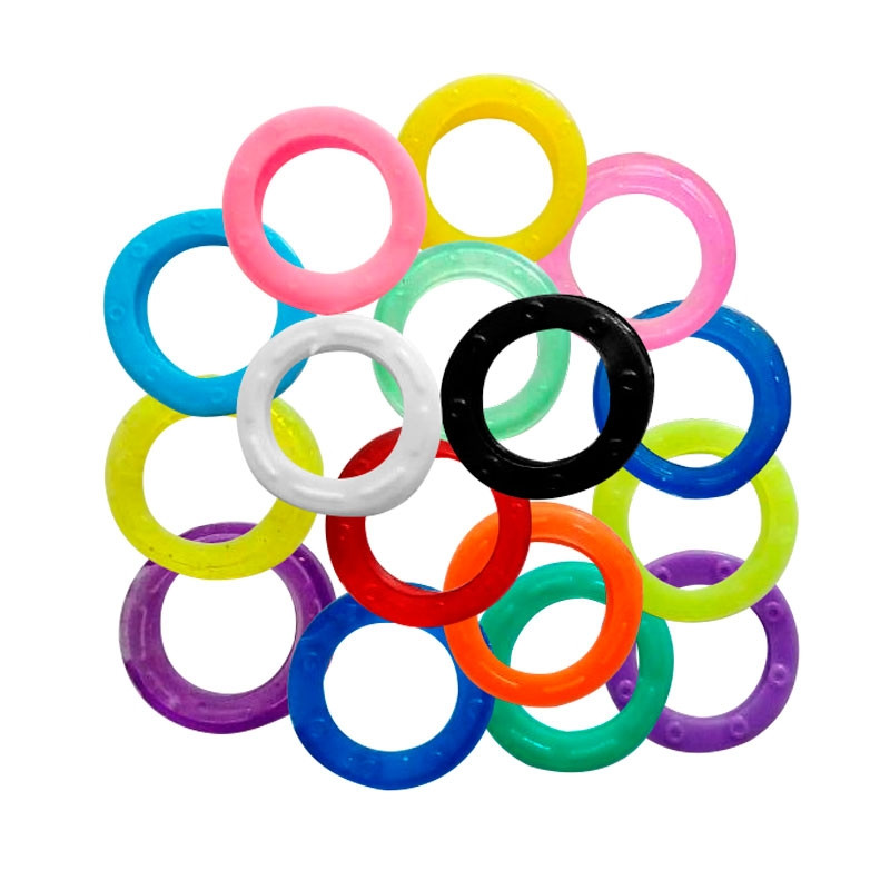 Arillos Aro De Goma Identificadores Llaves 50 Pzas Colores