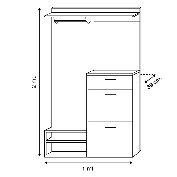 Mueble Modular Zapatero Organizador Elba Garderoba  