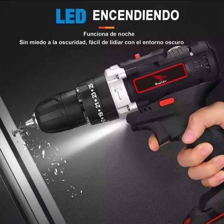 TALADRO INALÁMBRICO 2 BATERÍAS 21V 2 VELOCIDADES TORQUE AJUSTABLE NUEVOS
