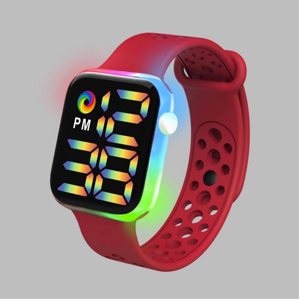 Reloj Led Digital Touch Hombre Mujer Luminoso Resistente Color Rojo