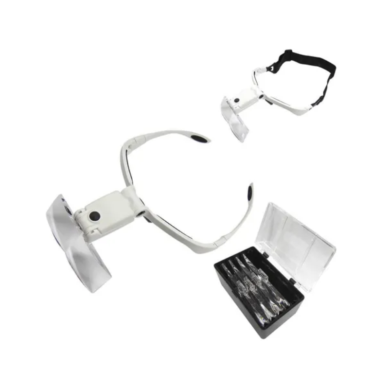 Lupa Anteojo 1x A 3.5x Luz Led Recargable Blanca Obi 260539