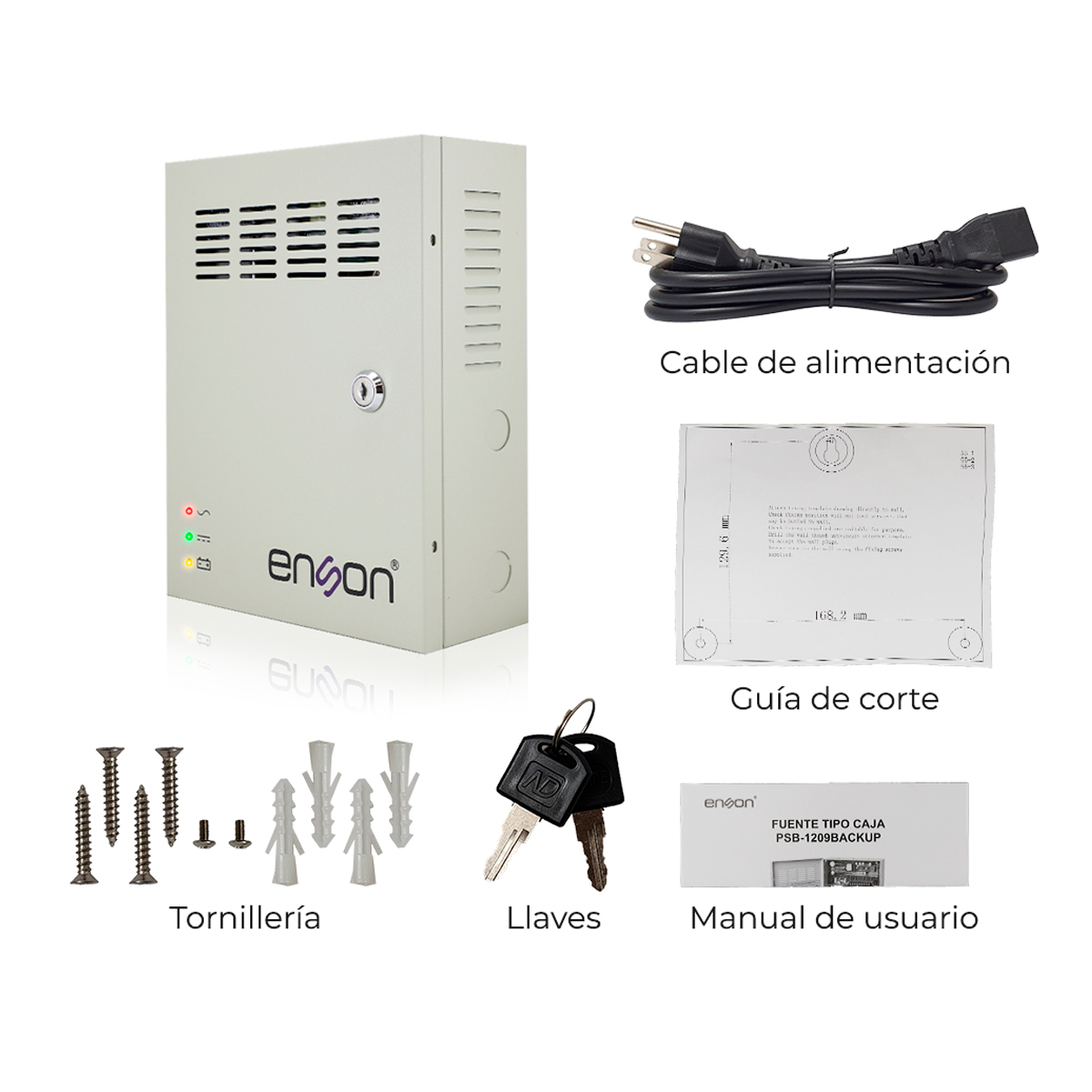 Fuente De Poder Caja Para 16cam Cctv 12v 10a Con Respaldo Psb-1218backup Enson