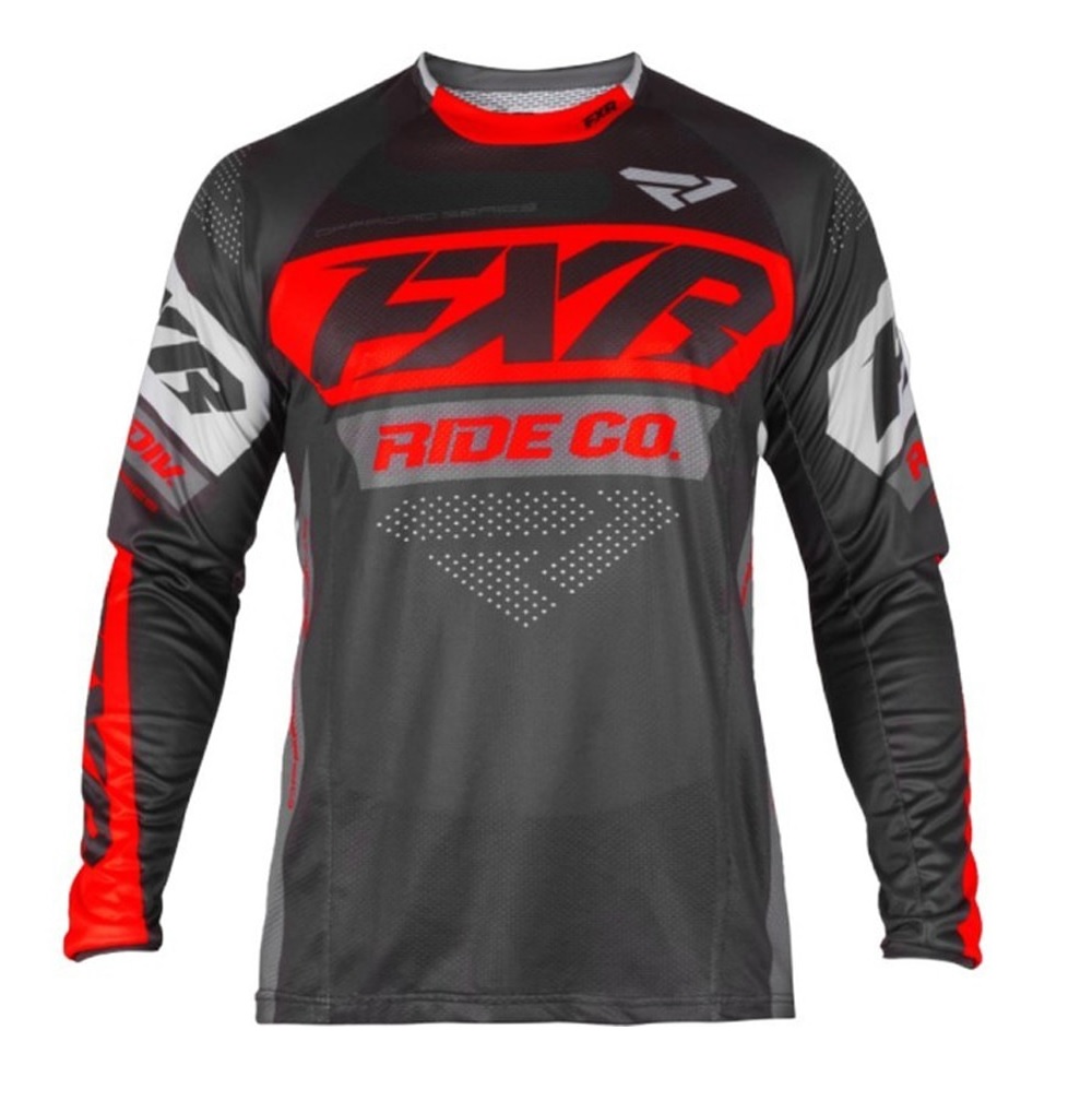 Jersey motocross gris L carreras playera V Ciclismo moto montaña camisetas auto ropa deporte rojo
