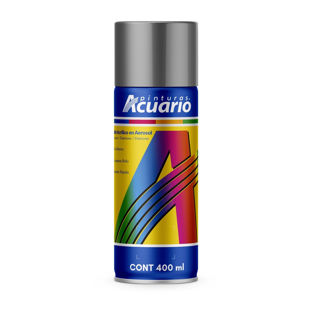 Pintura en Aerosol Acuario Color Gris Brillante 400 Ml AA74005