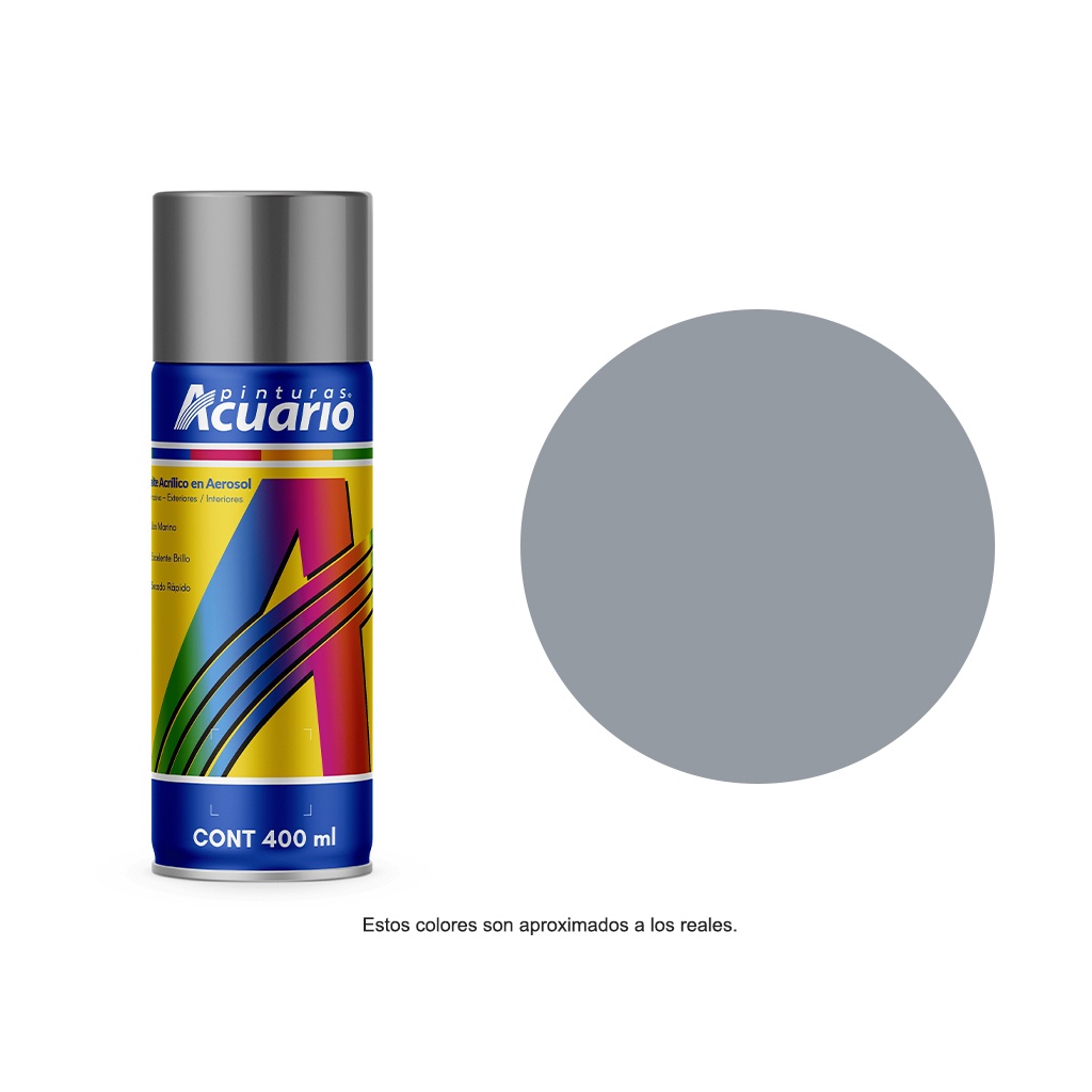 Pintura en Aerosol Acuario Color Gris Brillante 400 Ml AA74005