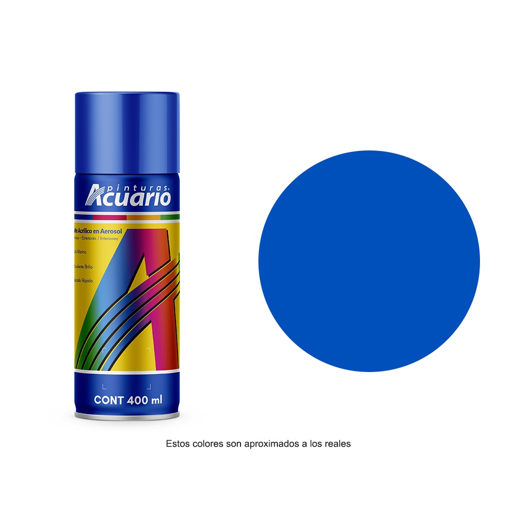 Pintura en Aerosol Acuario Color Azul Español Brillante 400 Ml AA74505