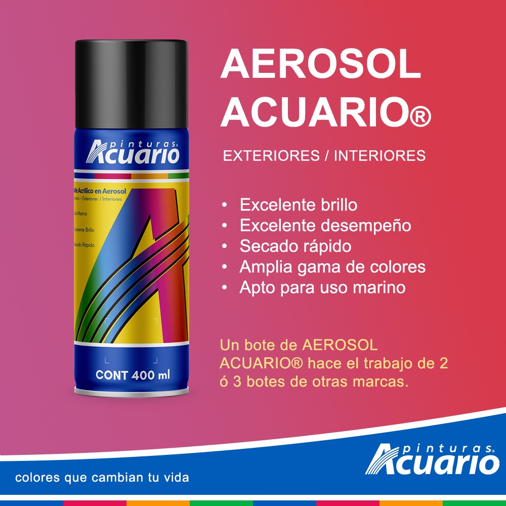 Pintura en Aerosol Acuario Rosa Fluorescente 400 Ml AA76505
