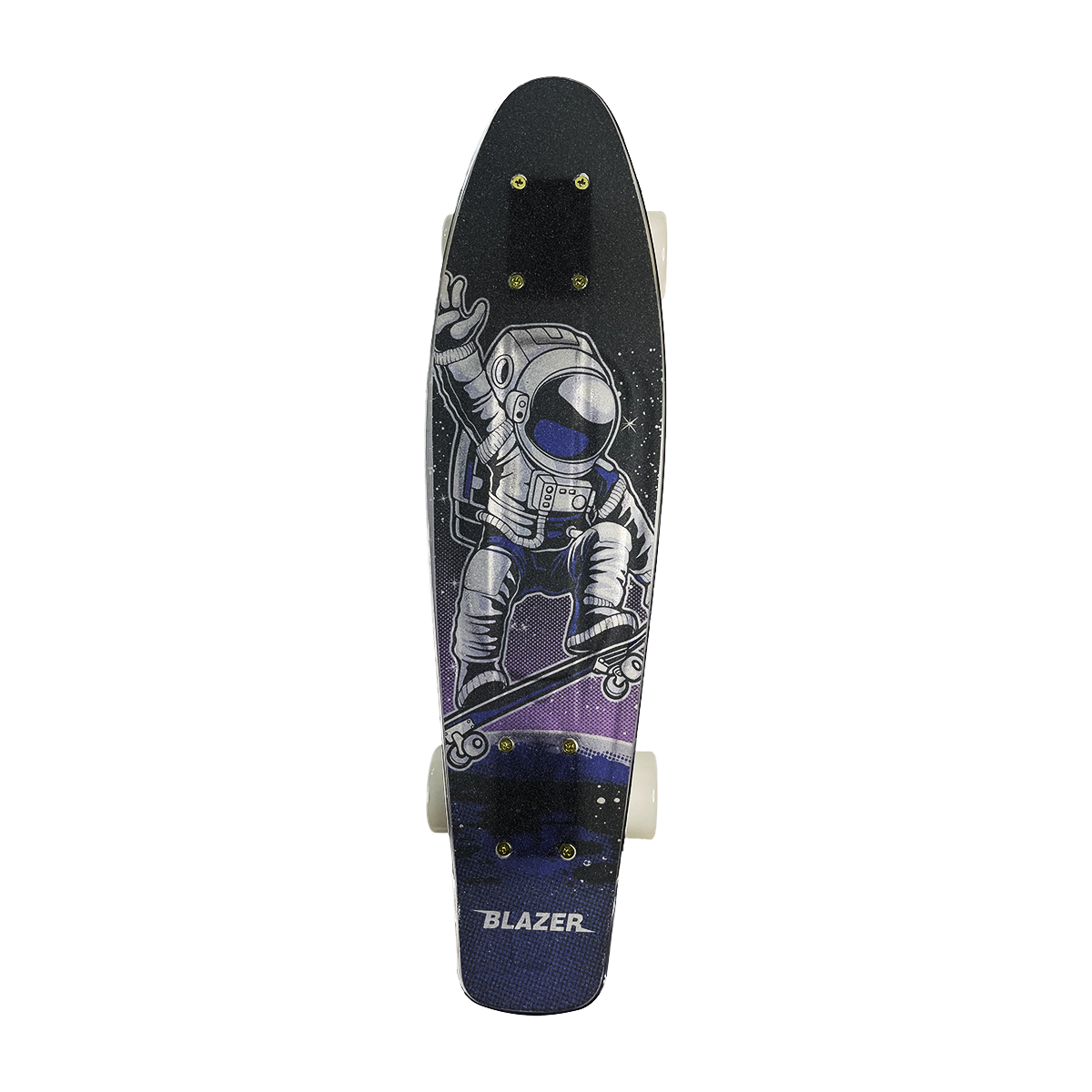 Patineta Penny Cruiser Astronauta Con Llantas Led Lija Transparente