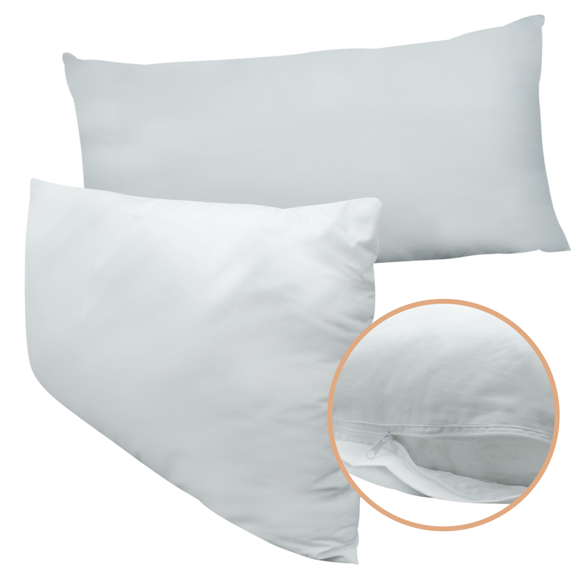 Set 2 Almohadas King Size Microgel Premium Funda De Algodon.