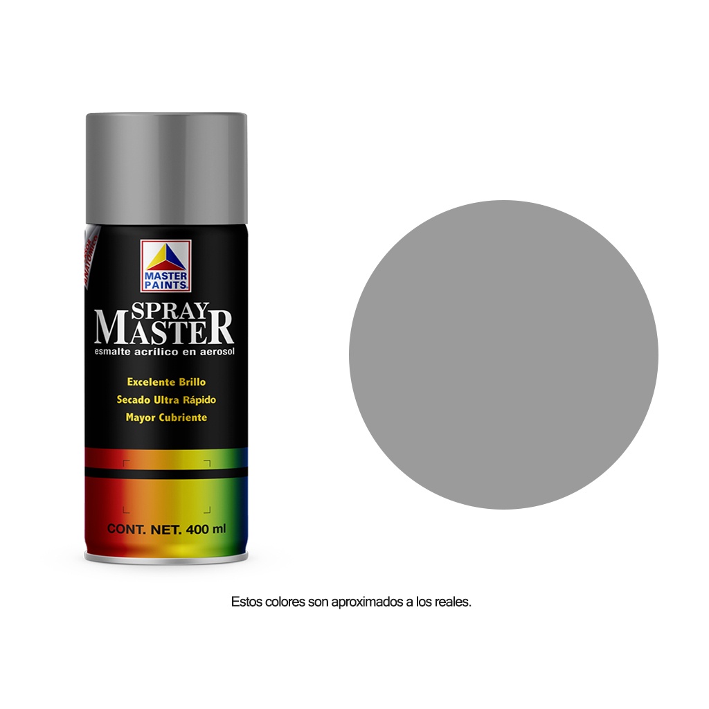 Pintura en Aerosol Master Acuario Color Aluminio Brillante 400 Ml AM80805