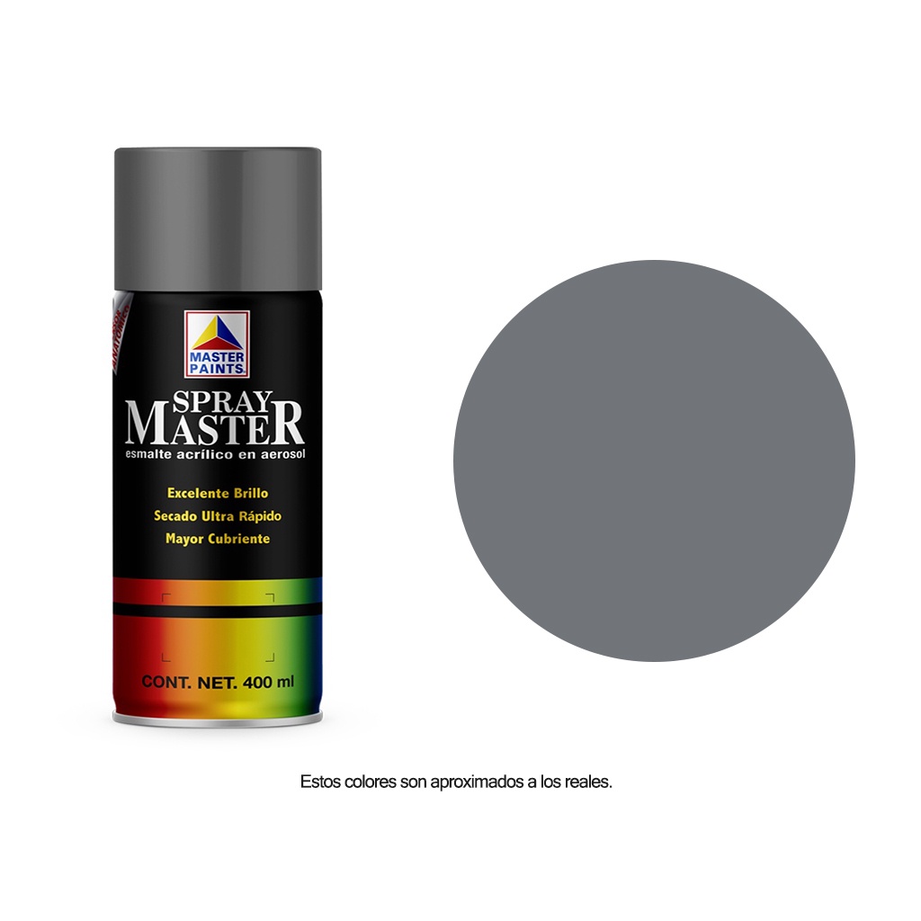 Pintura en Aerosol Master Acuario Color Gris Maquinaria Brillante 400 Ml AM82505