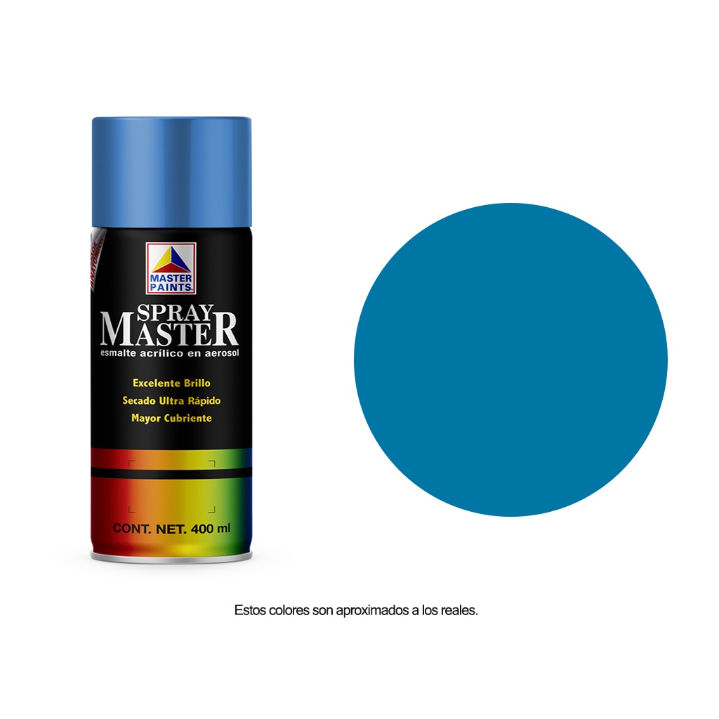 Pintura en Aerosol Master Acuario Color Azul Holandes Brillante 400 Ml AM80905