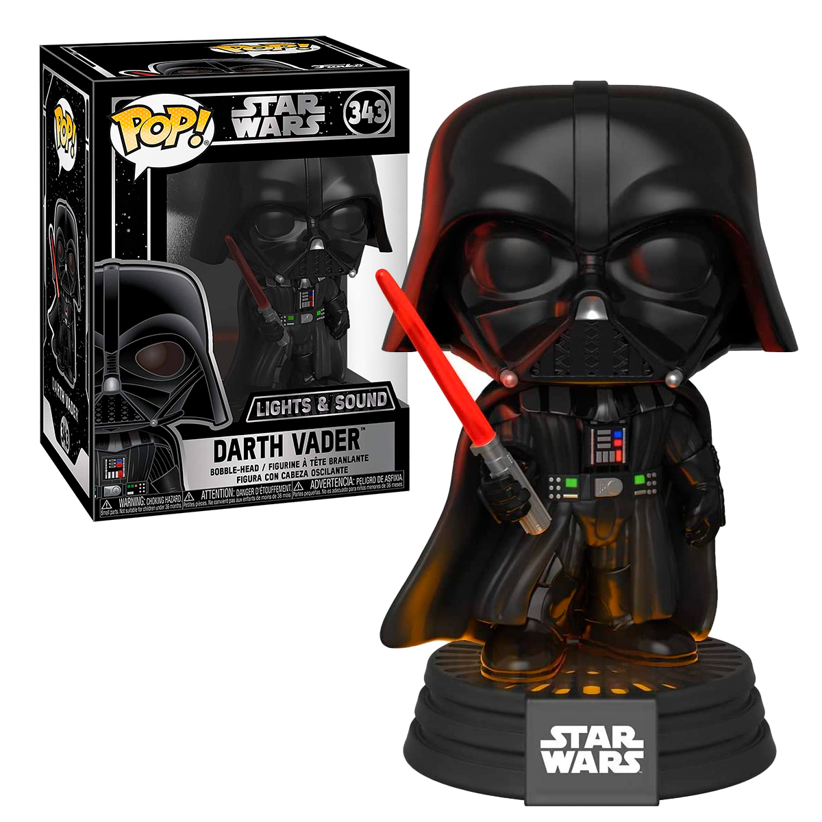 Funko Pop Darth Vader 343 Luz Y Sonido Star Wars Coleccion Original