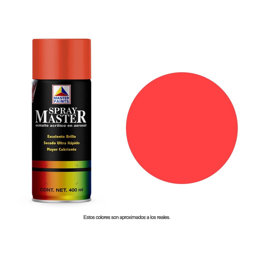 Pintura en Aerosol Master Acuario Color Naranja Fluorescente 400 Ml AM86305