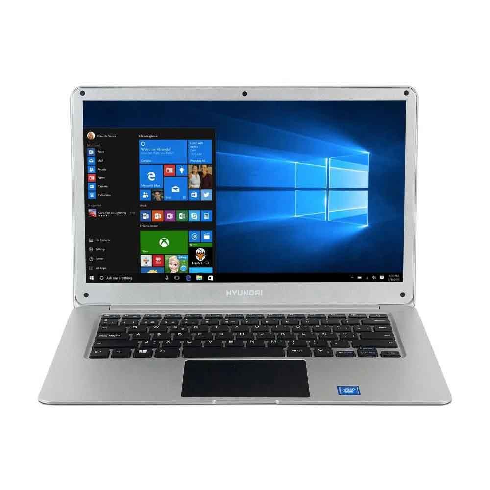 Hyundai HyBook 14.1 Celeron Laptop 4GB RAM 64GB Storage Front Webcam Expandable M.2 SSD Slot Windows 10 Home Ingles Grey