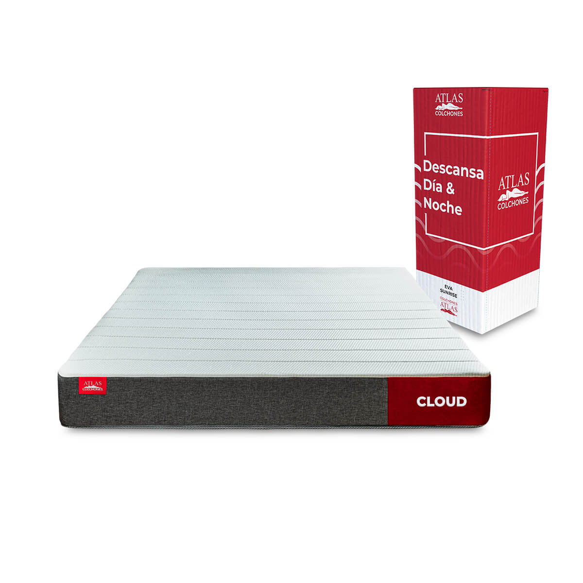 Colchón De Caja Individual Colchones Atlas Cloud Memory Foam 