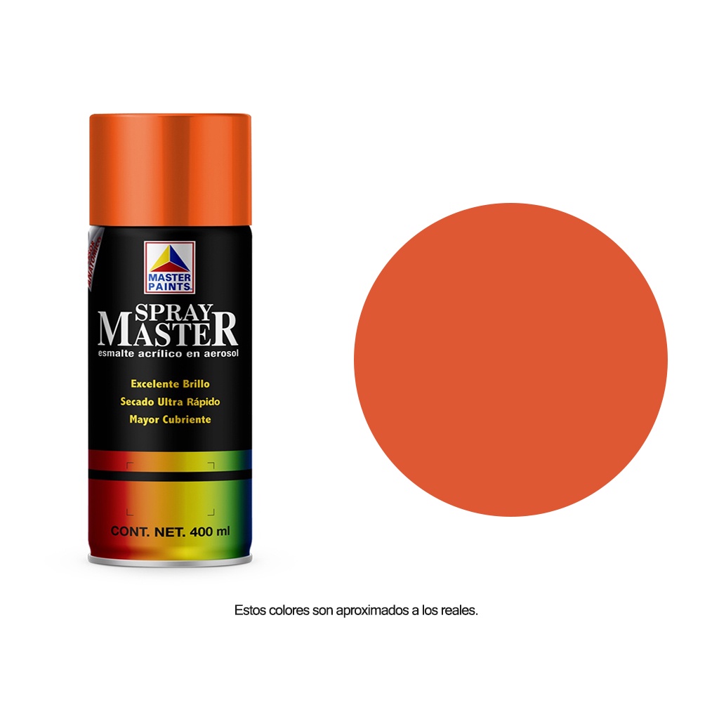 Pintura en Aerosol Master Acuario Color Naranja Brillante 400 Ml AM82405