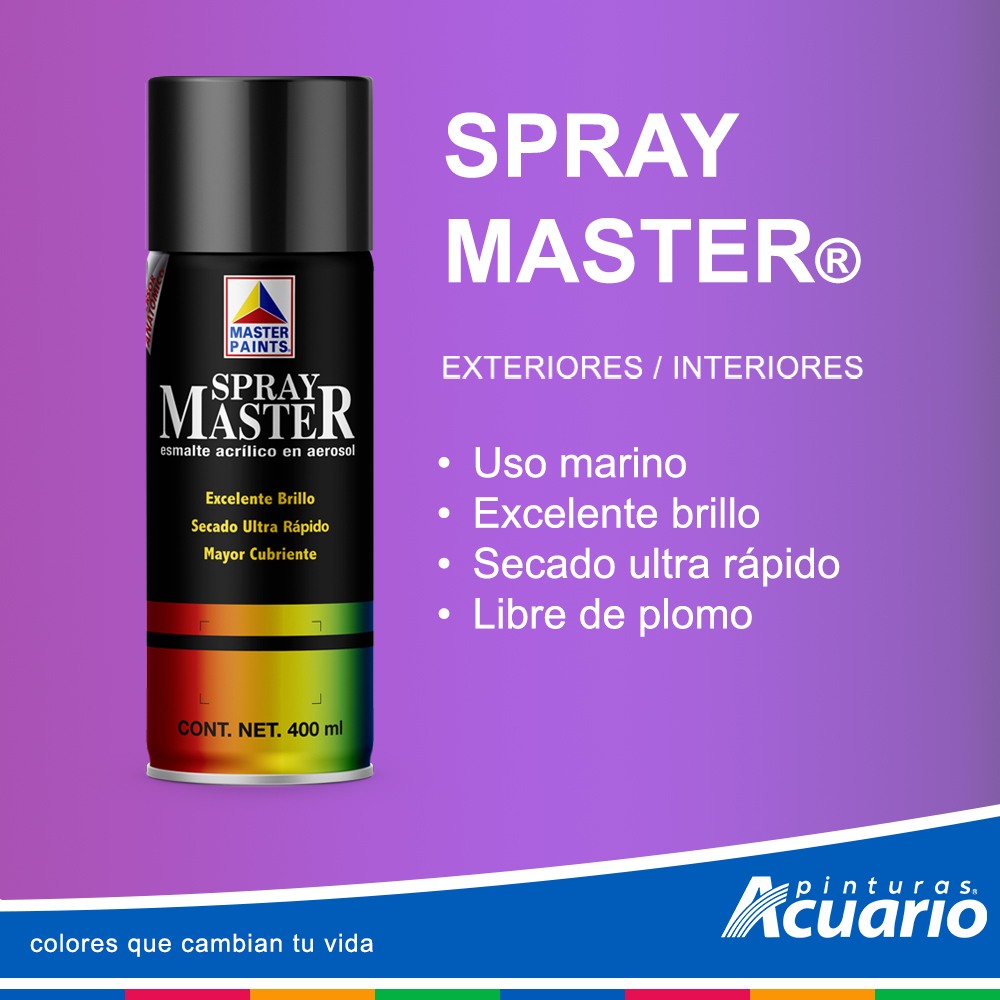Pintura en Aerosol Master Acuario Color Azul Rey Brillante 400 Ml AM81305