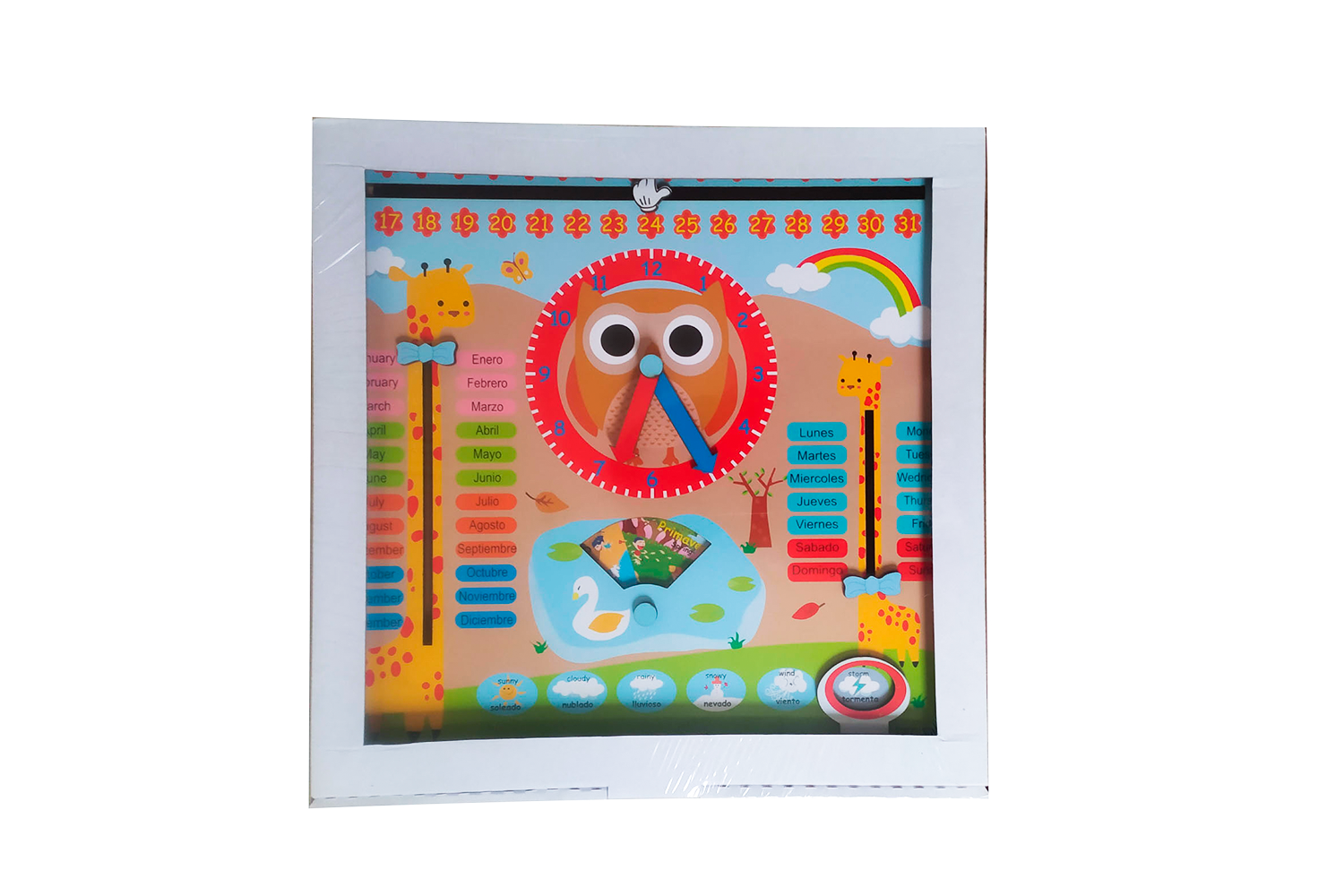 Reloj y Calendario Bilingüe Español-Inglés