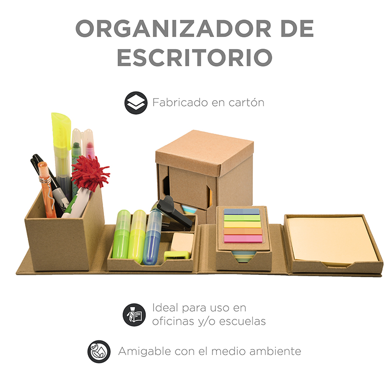 Organizador de Escritorio con Notas Adhesivas en Forma de Cubo Modelo WorkBox, Marca Red Baboon