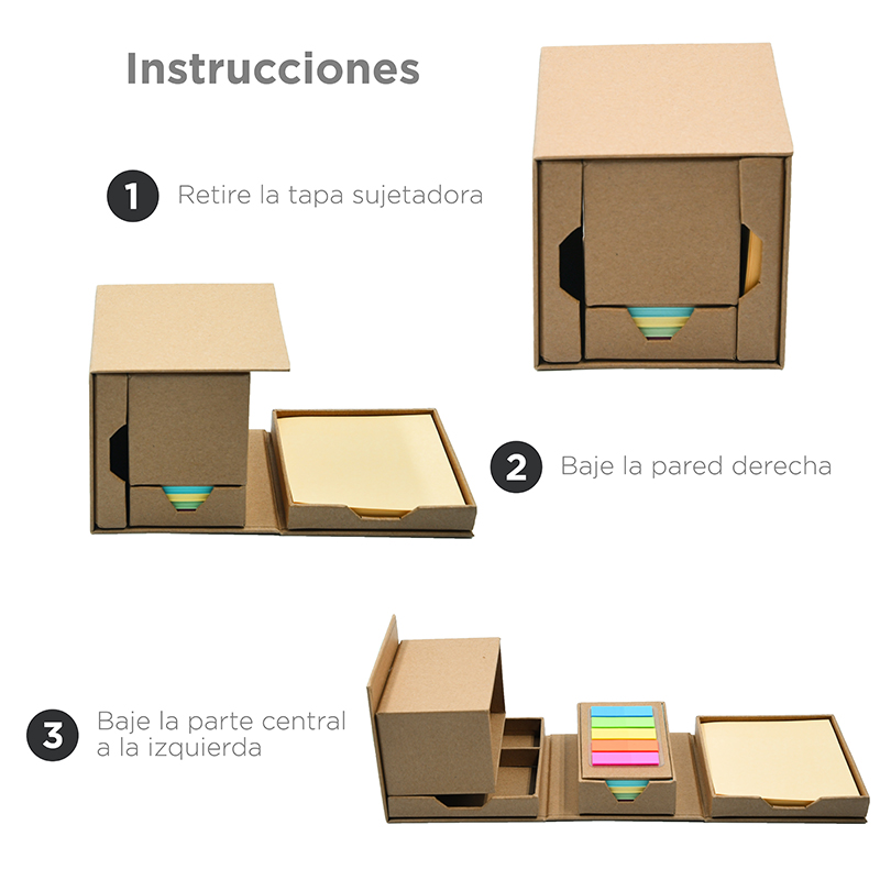 Organizador de Escritorio con Notas Adhesivas en Forma de Cubo Modelo WorkBox, Marca Red Baboon
