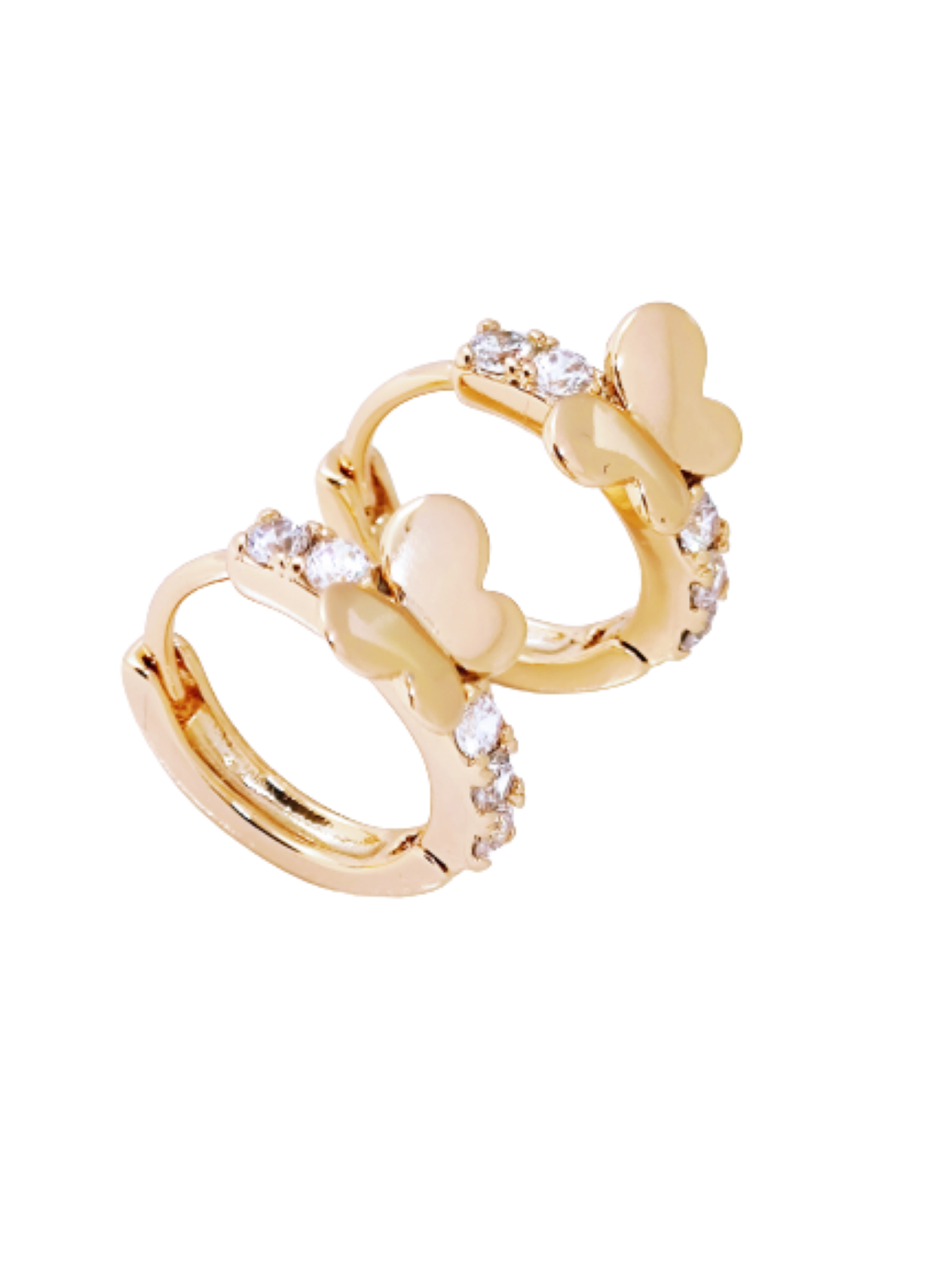 Aretes Mariposa Mujer oro Laminado 18k Arracadas Finas Pequeñas de Moda