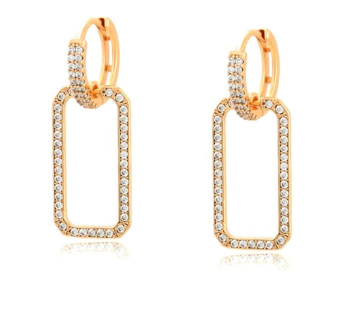 Aretes Largos Elegantes Mujer Arracadas Grandes Oro Laminado 18k Finos