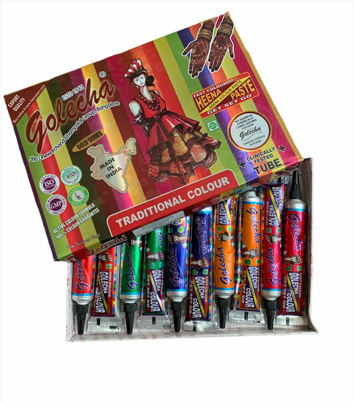 10 Tubos Henna Natural Para Tatuajes