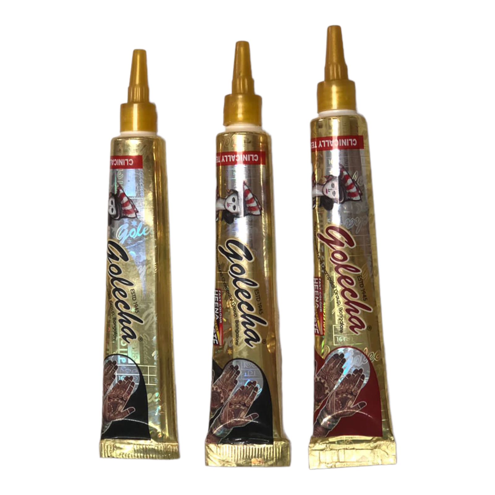 3 Tubos Henna Natural Para Tatuajes