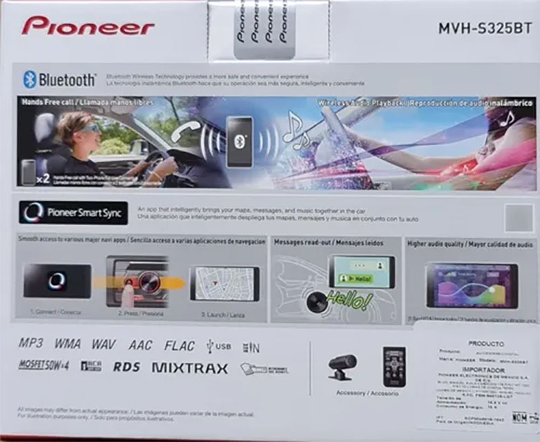 Auto Estéreo Pioneer De Bluetooth Mvh-s325bt