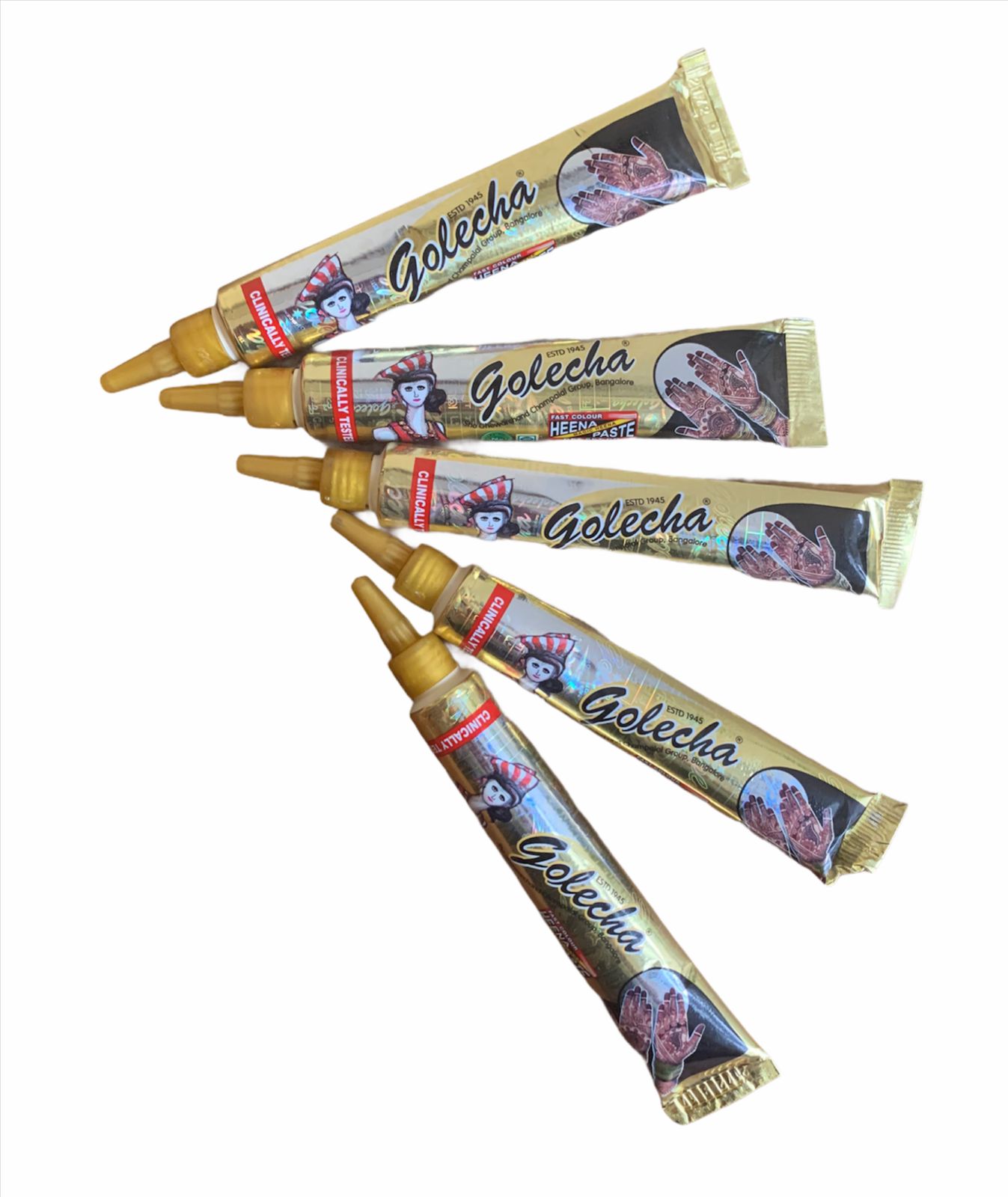 5 Tubos Henna Natural Para Tatuajes