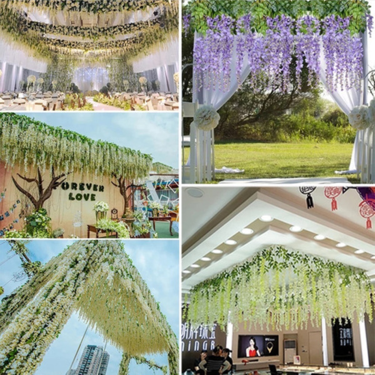 12 Flores Artificiales Blancas Decoración