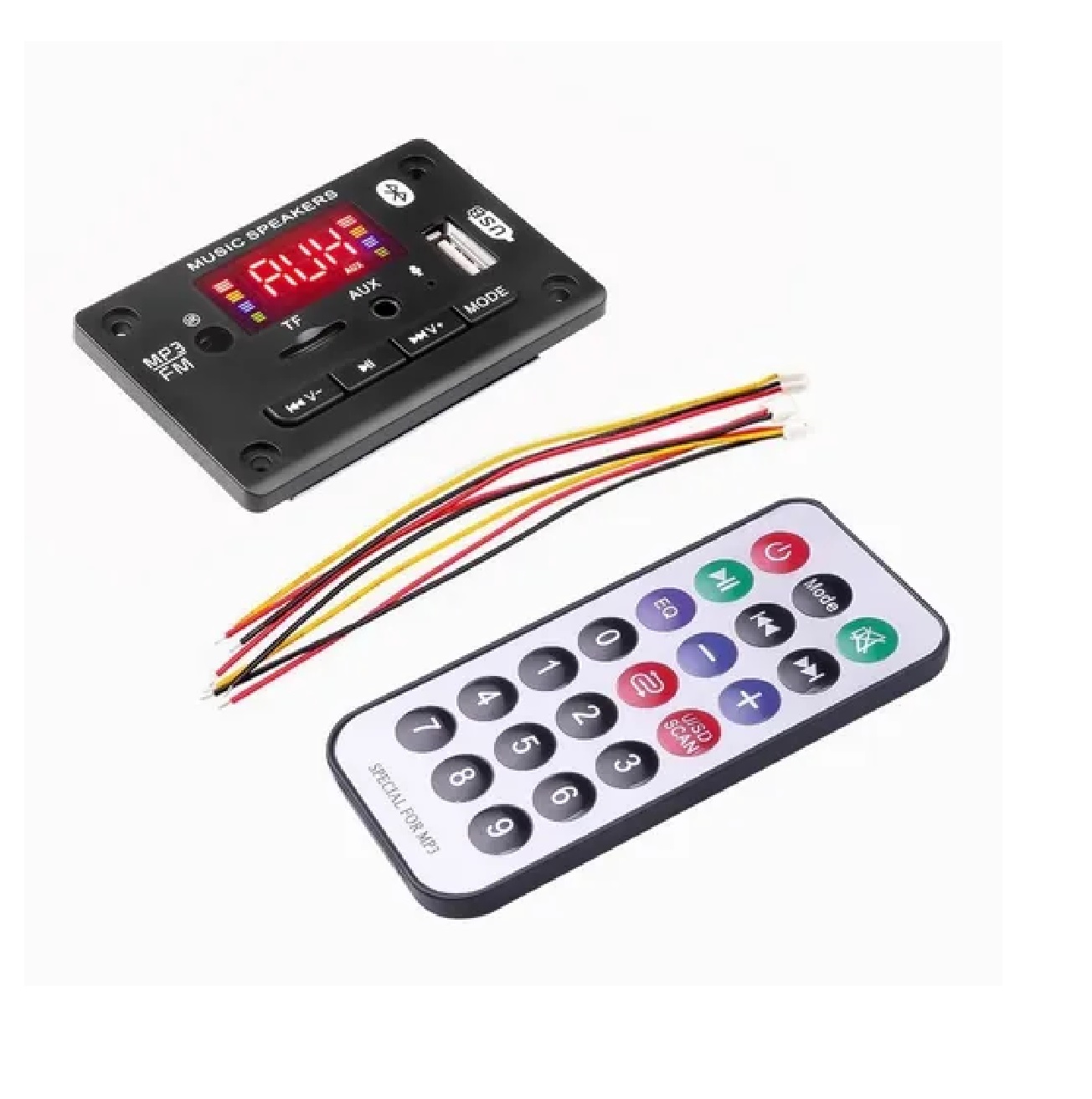 Modulo Rep Audio Bluetooth Mp3 Usb Aux Fm Microfono 