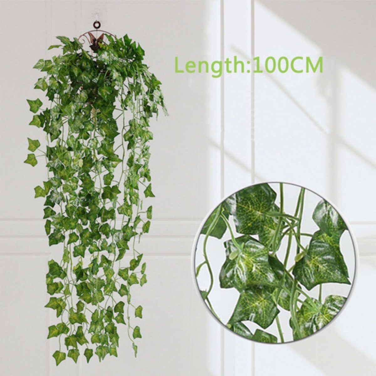 Planta colgante Artificial, hojas de hiedra falsas, enredadera de 105cm/41  pulgadas, trébol, planta, verdor para