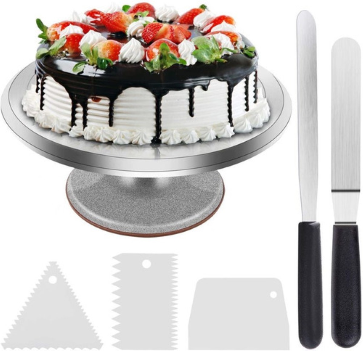 Base Giratoria Pasteles O Reposteria Acero Inoxidable Kit 22 – Metacompras