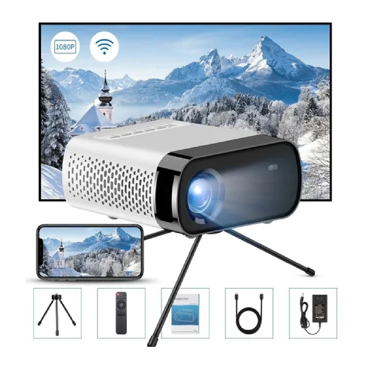 Mini Proyector Portatil Led Wifi 1080p Full Hd