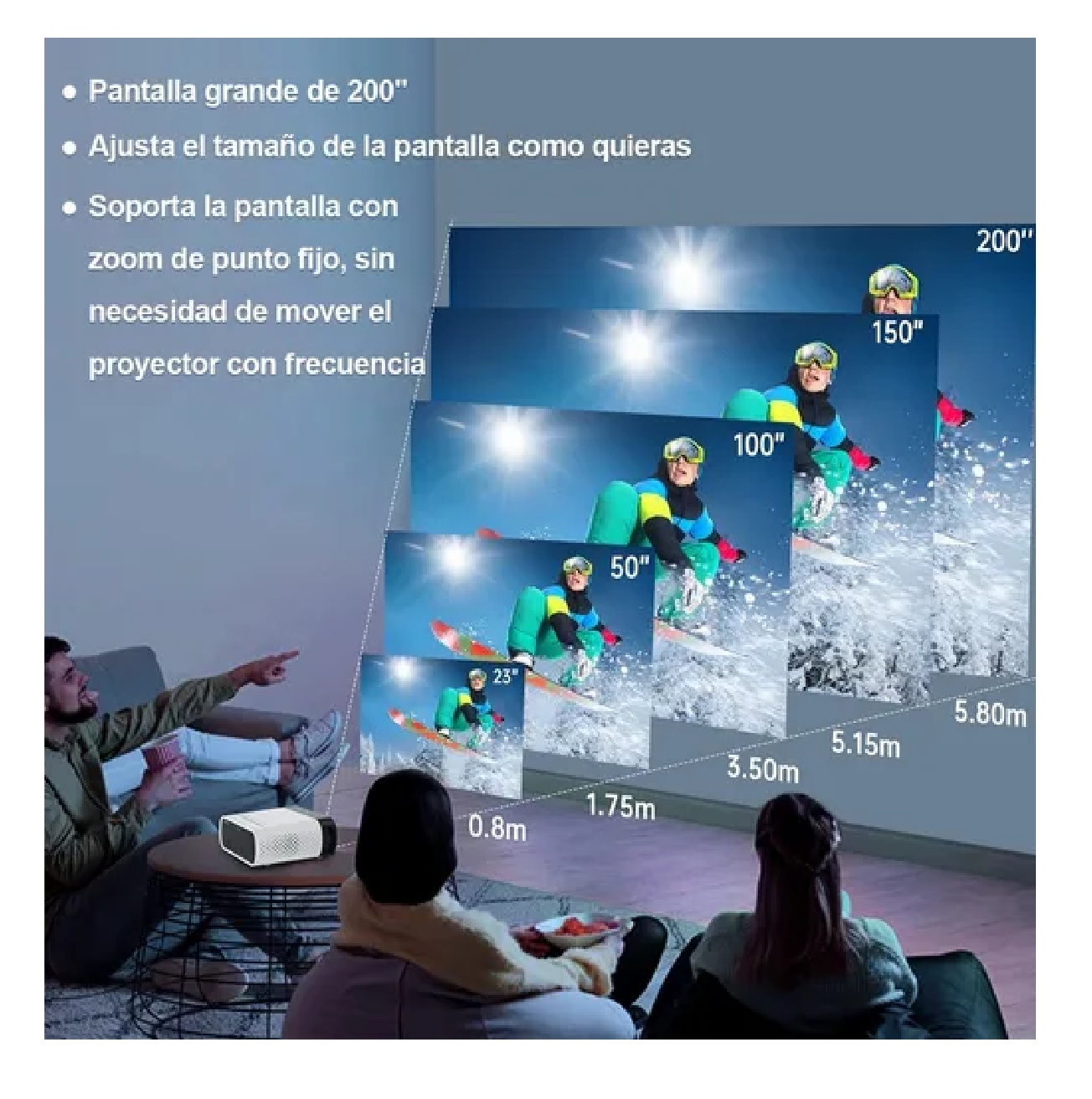 Mini Proyector Portatil Led Wifi 1080p Full Hd