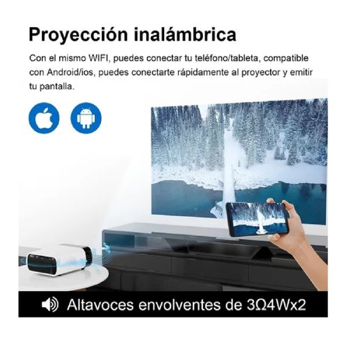 Mini proyector, proyector portátil elegante del Wi-Fi Bluetooth