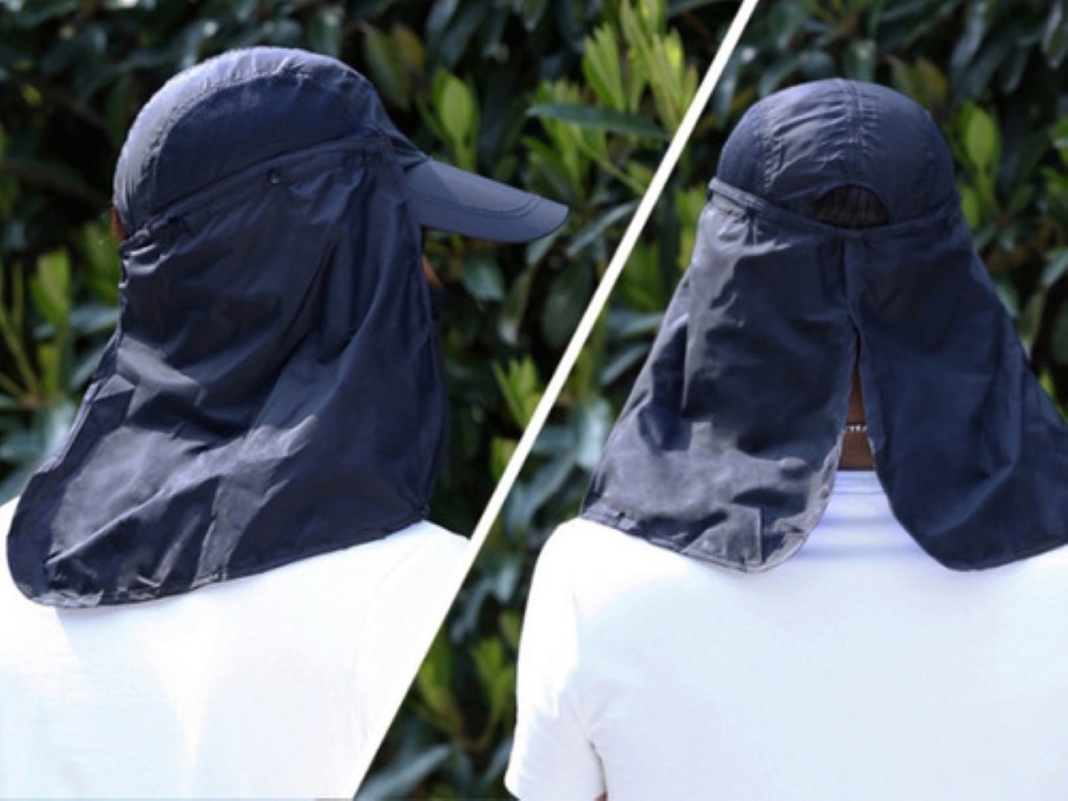 Sombrero De Protección Del Sol Para Cuello Y Cara Azul Marino