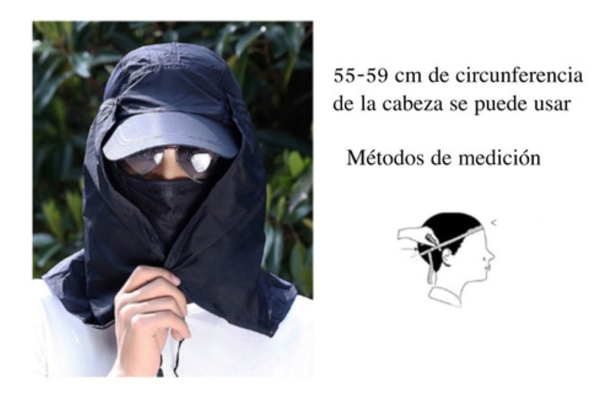 Sombrero De Protección Del Sol Para Cuello Y Cara Azul Marino