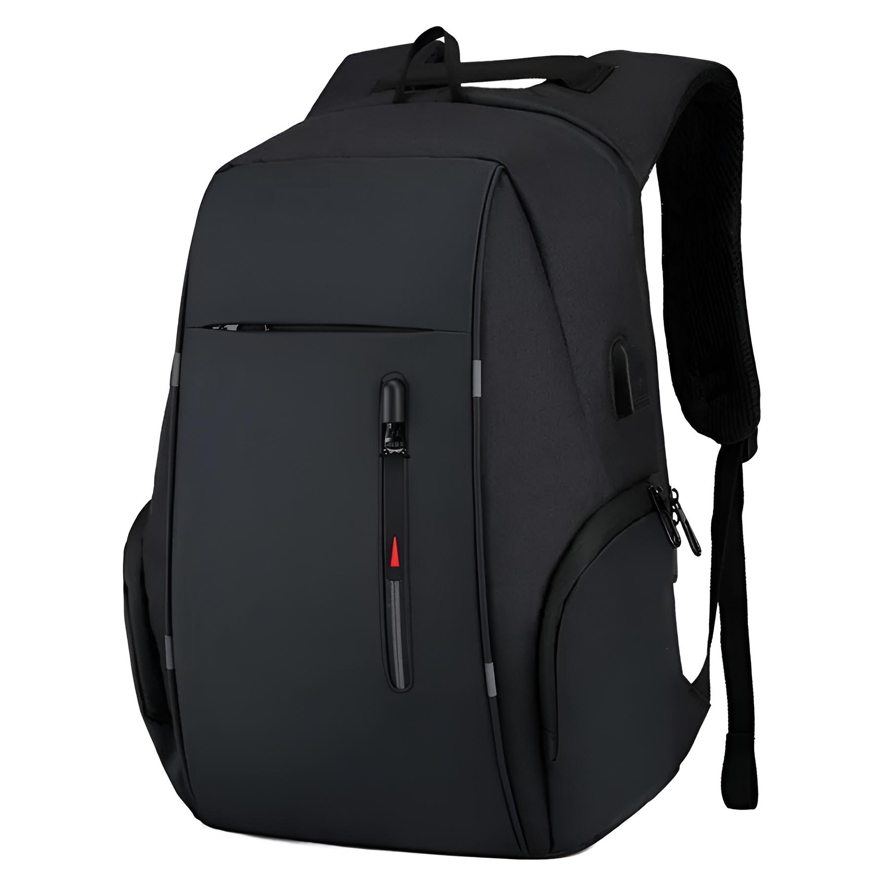 Mochila De Gran Capacidad Con Cargador Usb Negra.