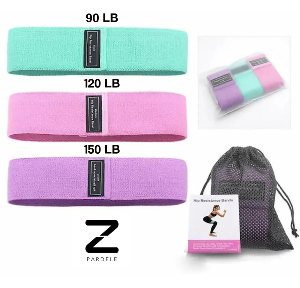 PARDELE Kit 3 Bandas Ligas Para Hacer Ejercicios de Resistencia de Piernas en Casa y Gimnasio, Ligas Elásticas de Látex Natural Multifuncional para Yoga Pilates y Crossfit
