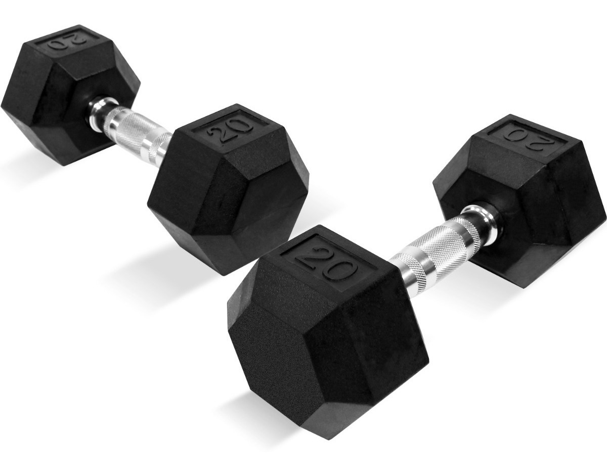 2 Mancuernas Hexagonales 20lb Set Pesas Gym Fitness Pro 9kg
