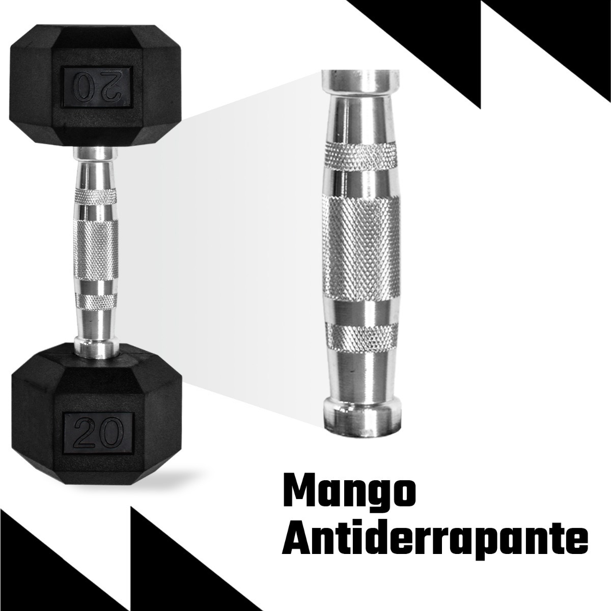 2 Mancuernas Hexagonales 20lb Set Pesas Gym Fitness Pro 9kg