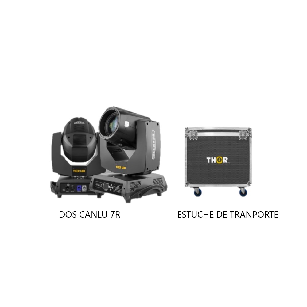 Juego De Cabezas Móvil THOR Canlu 7r + Case  330 W Dmx.