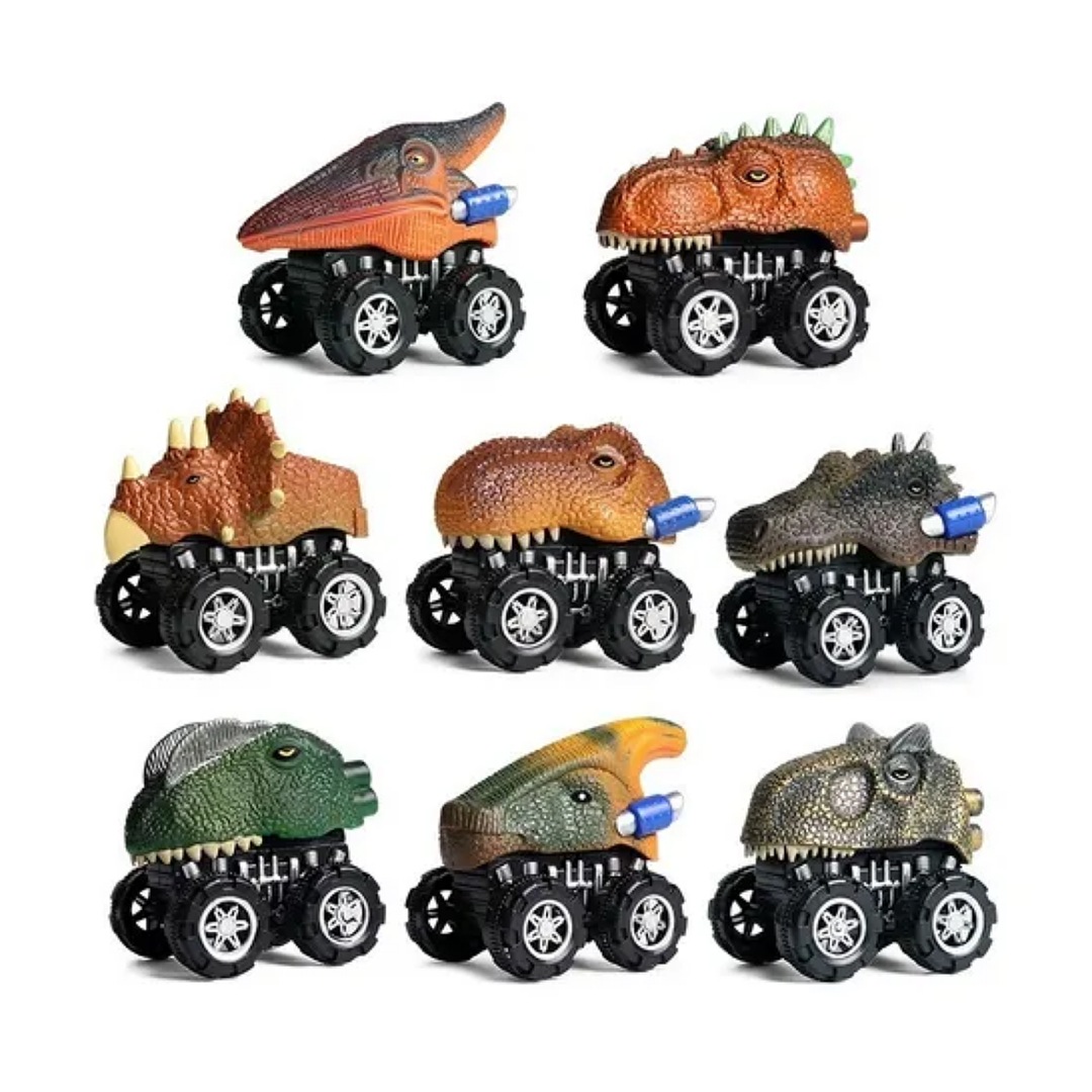 8pzs Dinosaurios Coches De Juguete Para Niños, Con T-rex