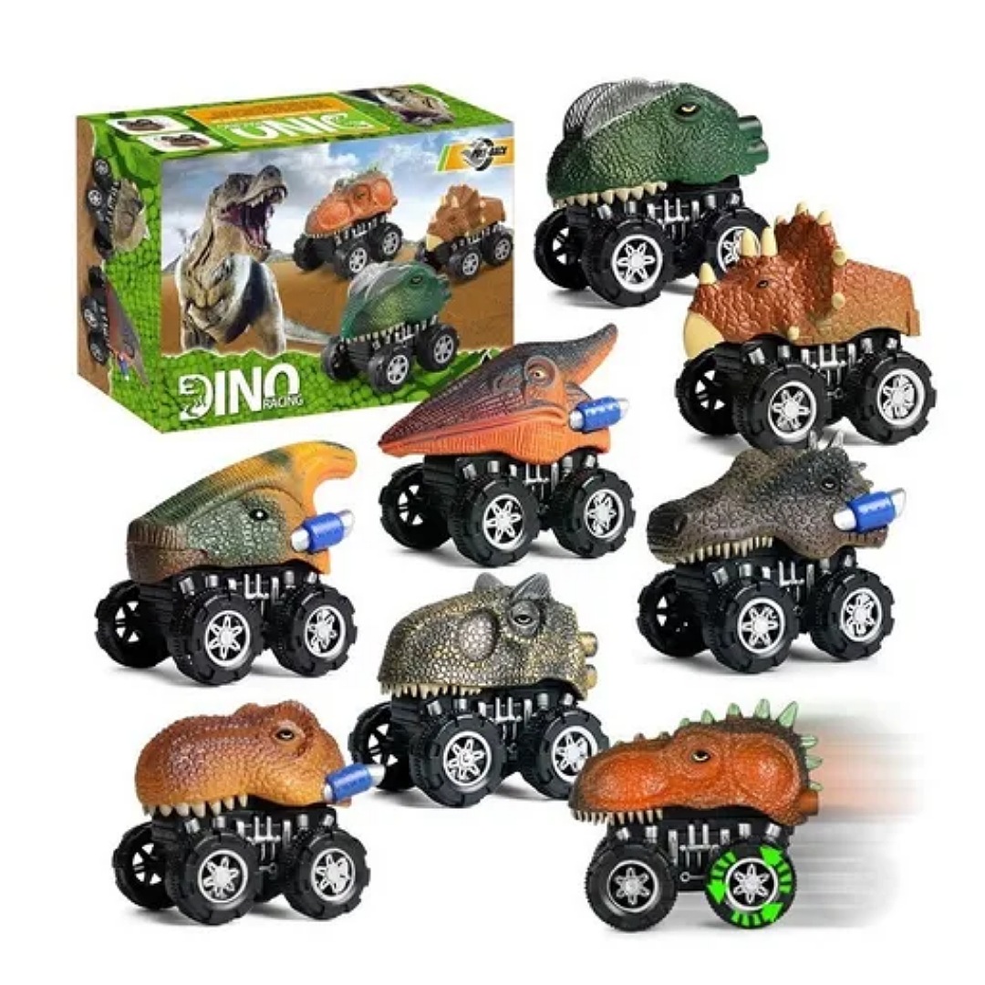 8pzs Dinosaurios Coches De Juguete Para Niños, Con T-rex