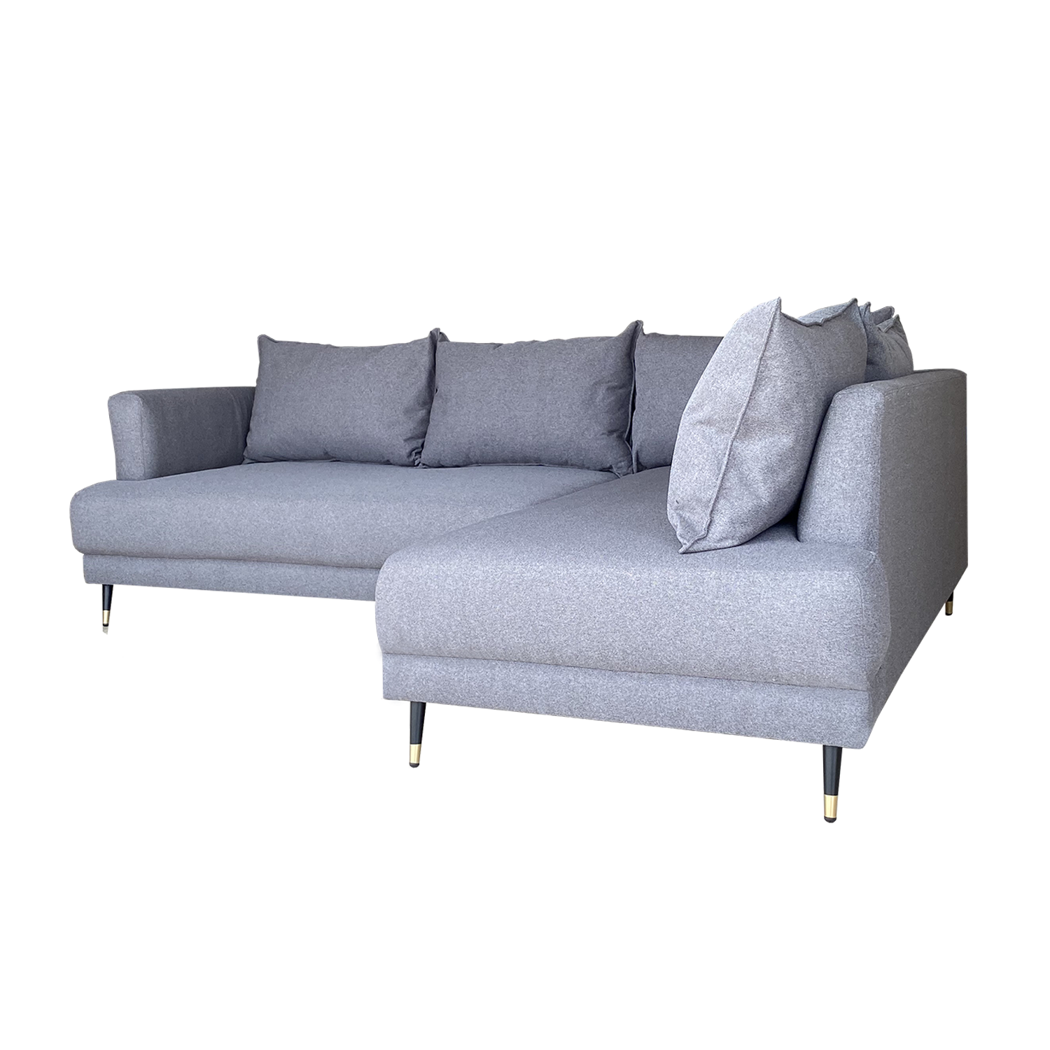 SALA ESQUINERA MODELO STELLA CON CHAISE DERECHO COLOR GRIS MEDIO