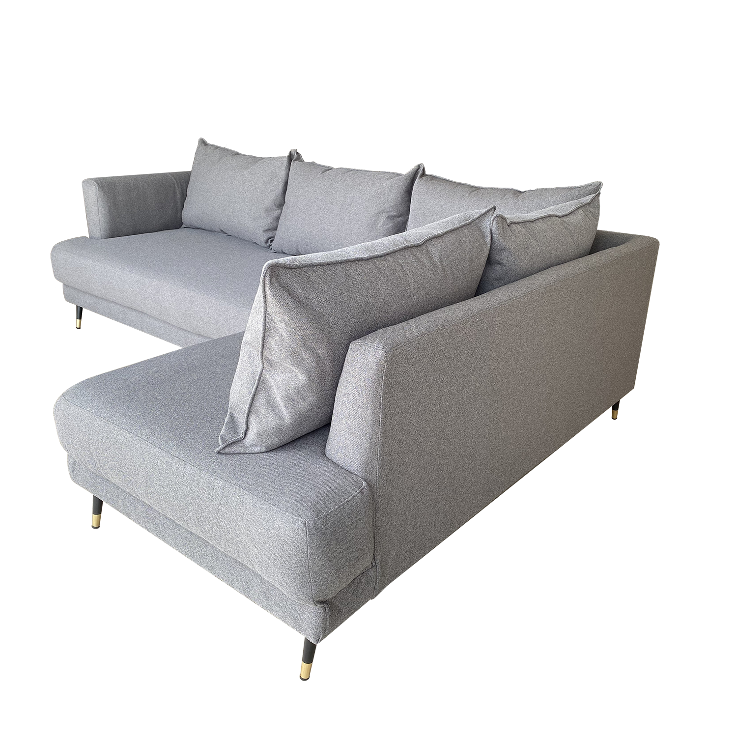 SALA ESQUINERA MODELO STELLA CON CHAISE DERECHO COLOR GRIS MEDIO
